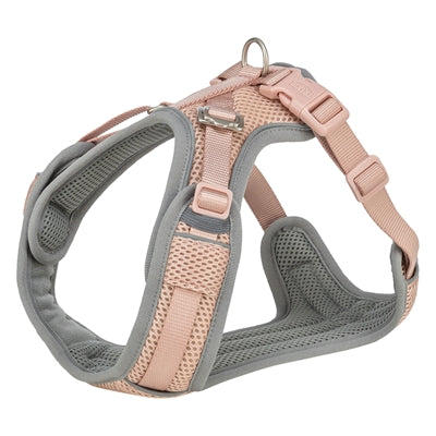 Trixie dog harness premium flexmesh wide chest blush pink