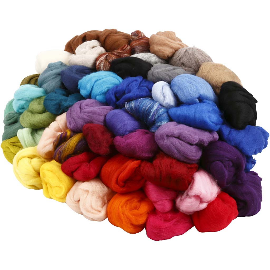 Creativ company merino wool, thickness 21 my, contents may vary, various colors, 20x20 gr 1 box
