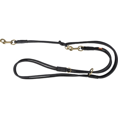 Trixie dog leash pure adjustable round stitched leather black