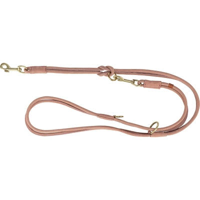 Trixie dog leash pure adjustable round stitched leather pink
