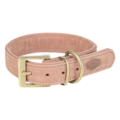 Trixie dog collar pure leather pink