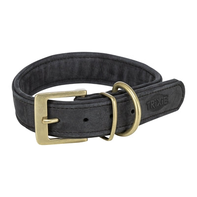 Trixie dog collar pure leather black