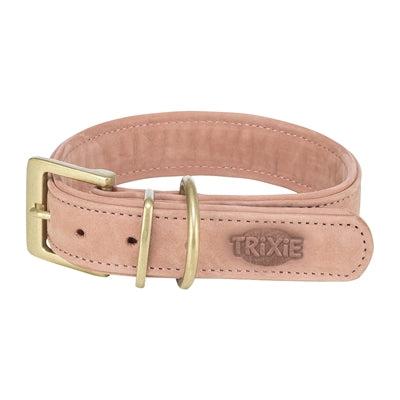 Trixie dog collar pure leather pink