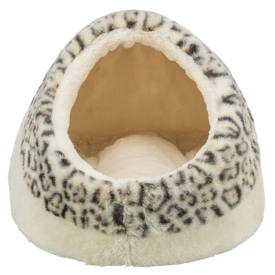 Trixie kattenmand iglo leo soft pluche creme panterprint