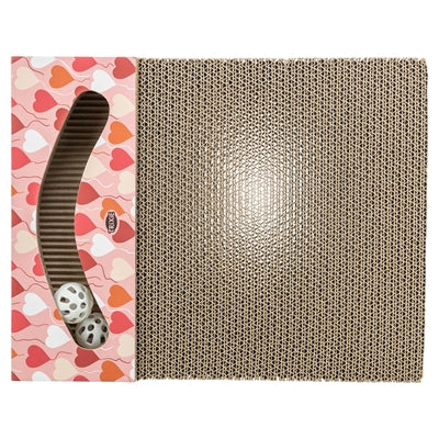 Trixie krabplank valentijn met ballen rechthoekig karton zalm