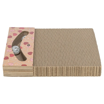 Trixie krabplank valentijn met ballen rechthoekig karton abrikoos