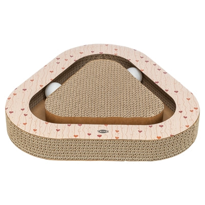 Trixie krabplank valentijn met ballen driehoekig karton abrikoos