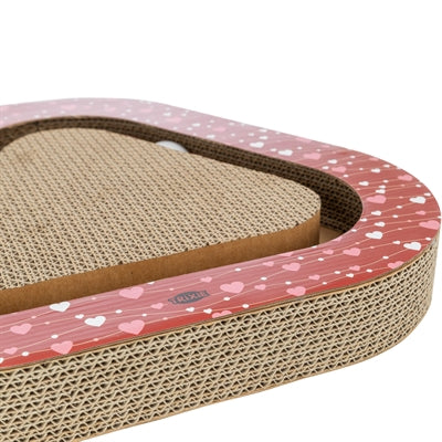 Trixie krabplank hartjes met ballen driehoekig karton rood