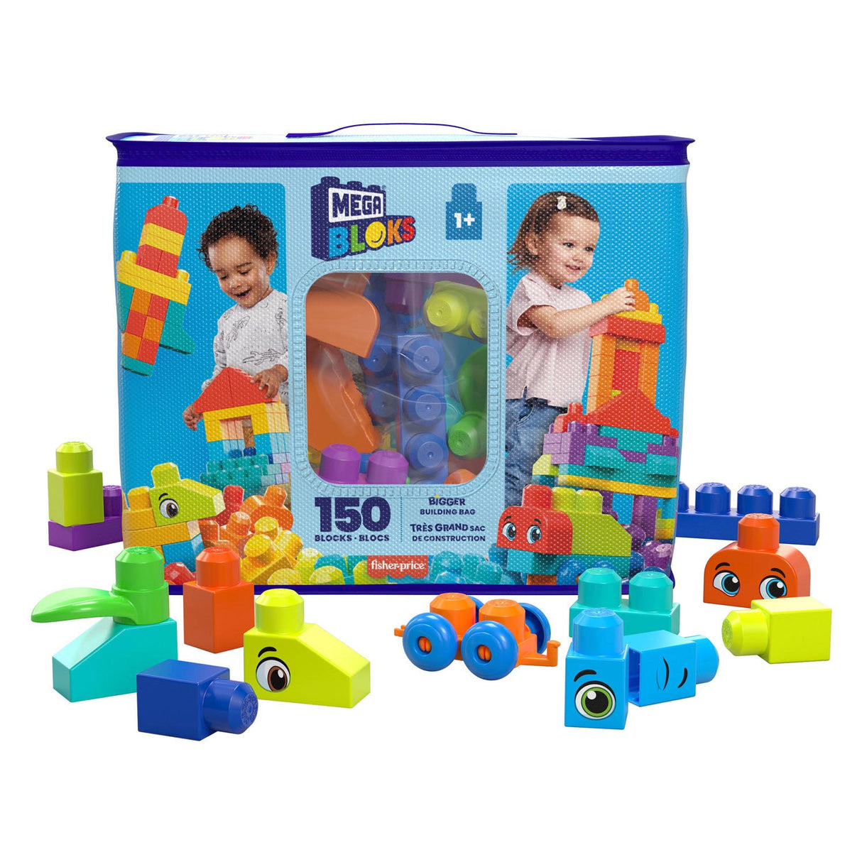 Mega Bloks - größere Baubeutel Bausteine, 150dlg.