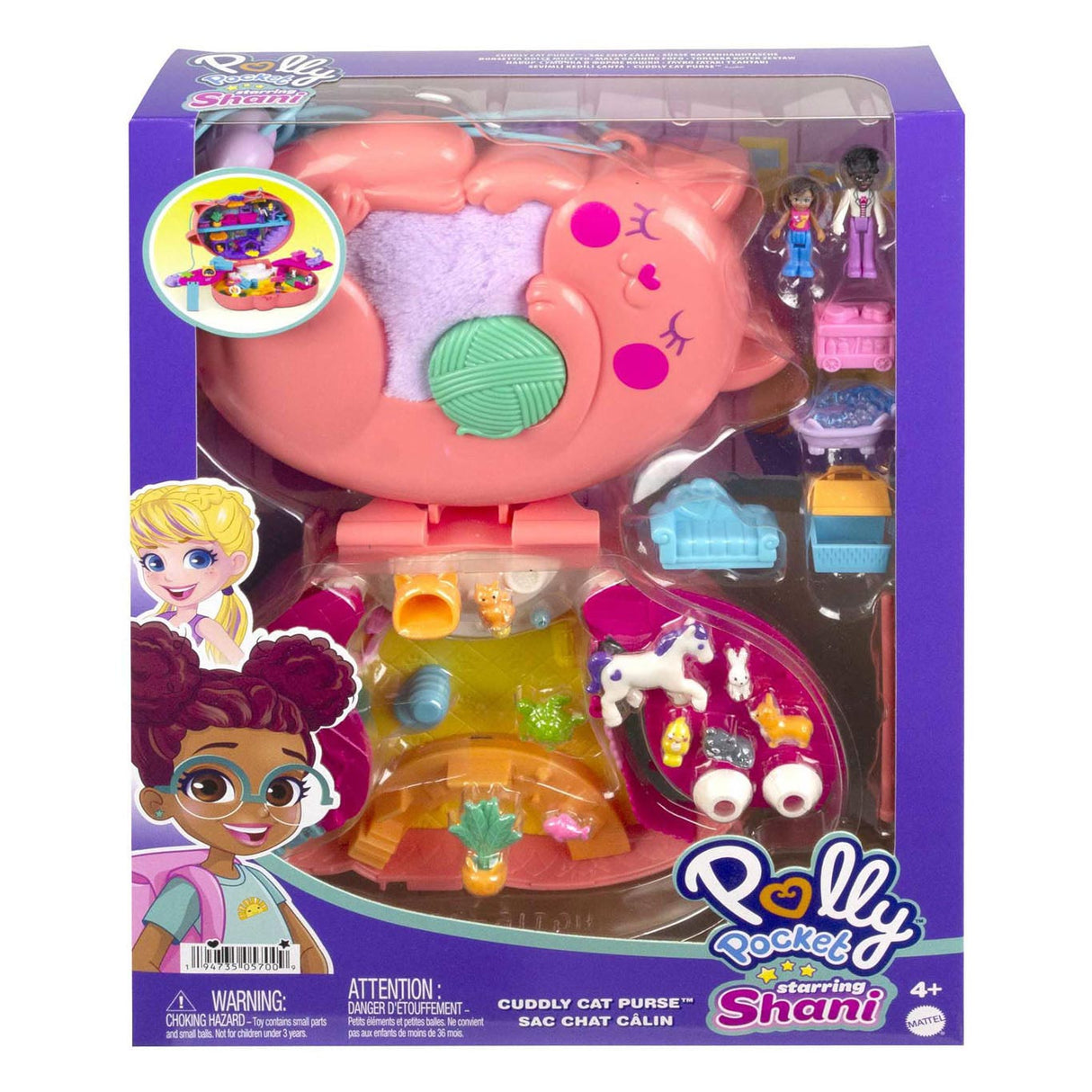 Mattel Polly Pocket Shani the Cuddle Cat Playset