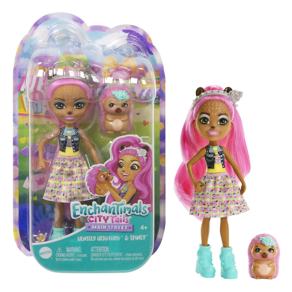 Mattel Enchantimals City Tails Pop Hensley Egel og Spiney