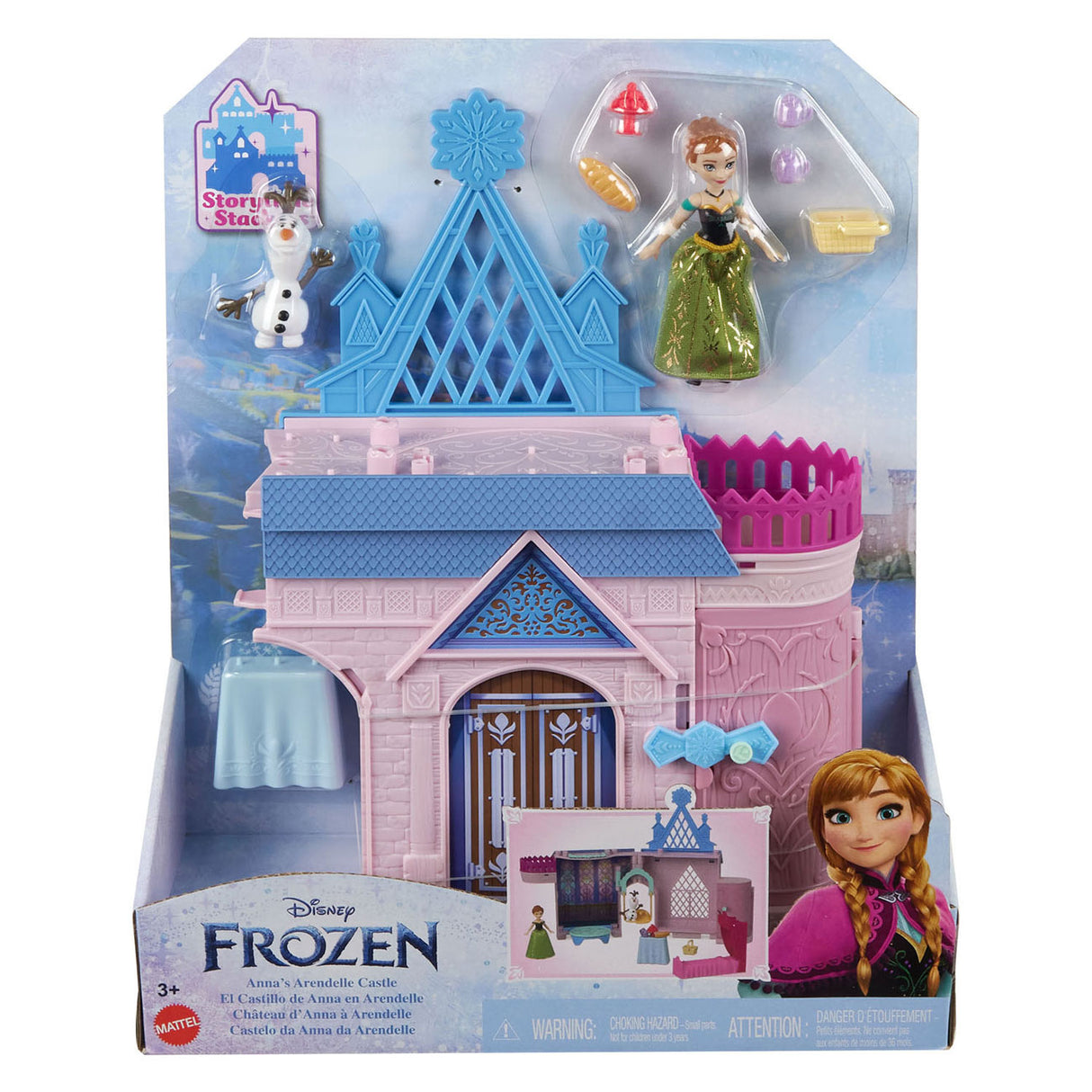 Mattel frozen story stackers anna's castle in arendelle playset