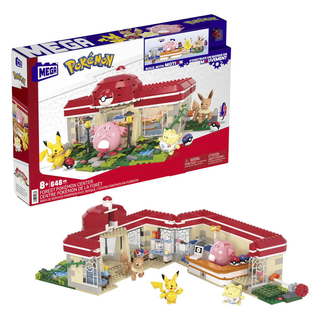 Mattel mega construx pokémon bouwset pokémoncentrum in het bos - 648dlg.