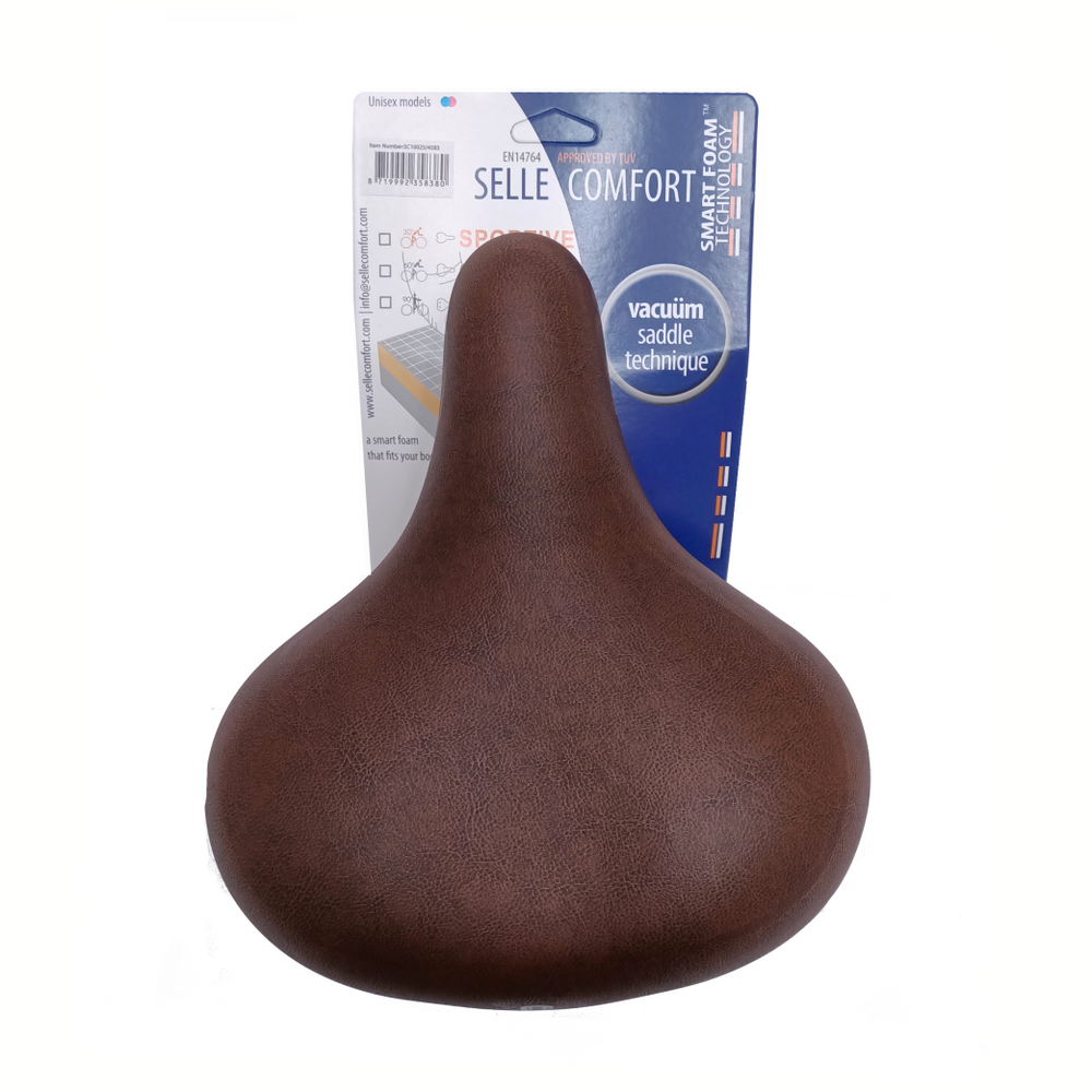 Selle Comfort Comfort Saddle Retro M utan stropminneskum Brown Brown