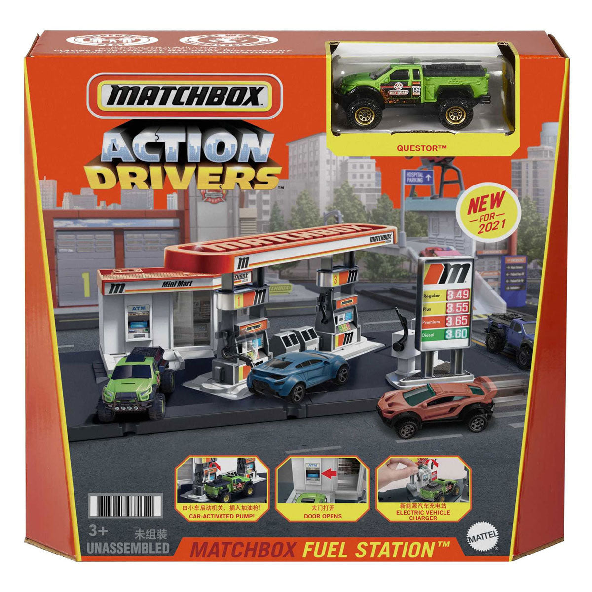 Mattel Matchbox Action Driverse Stacja benzynowa Zestaw odtwarzania