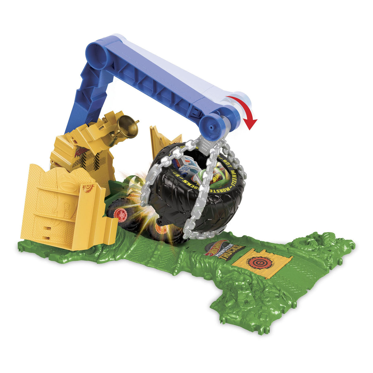 Hot Wheels Monstertrucks Arene Smahers Rhinomite Race Challenge Play Set