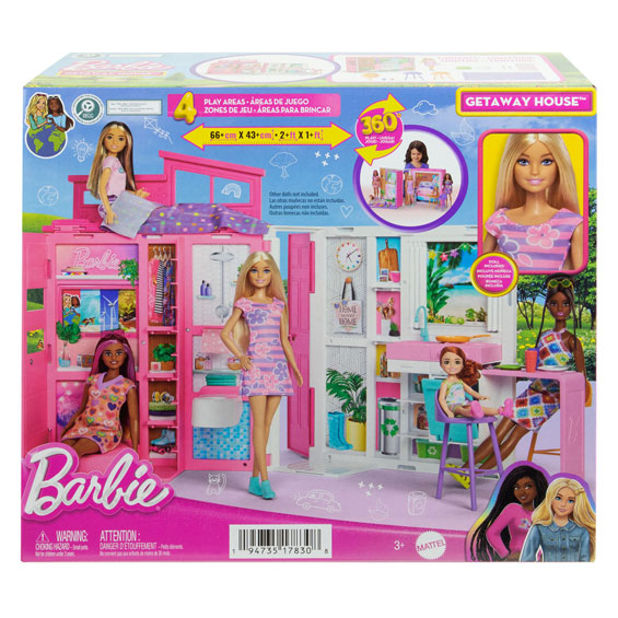 Mattel Barbie vacation home with fashion doll playset