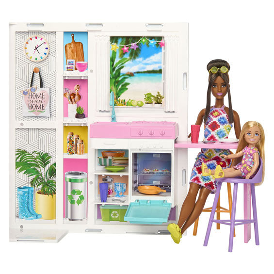 Mattel Barbie vacation home with fashion doll playset