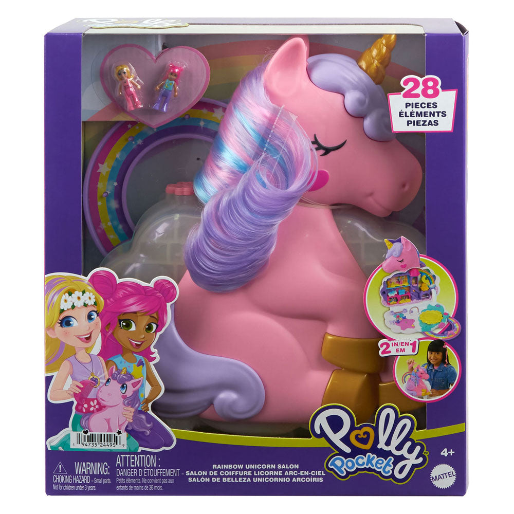 Mattel Polly Pocket Salon of the Rainbow Unicorn Playset