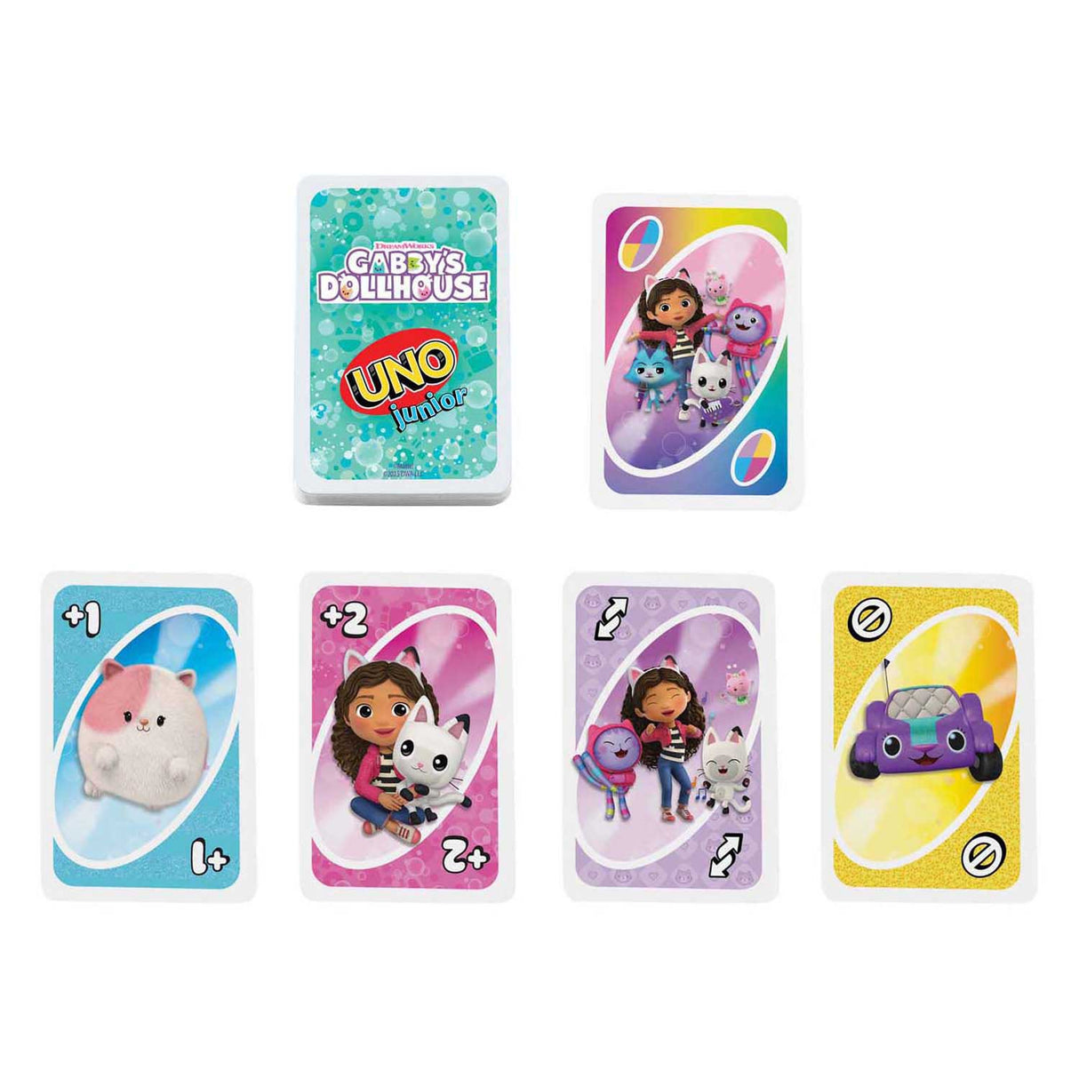 Mattel uno junior dreamworks gabbys dollhouse kaartspel