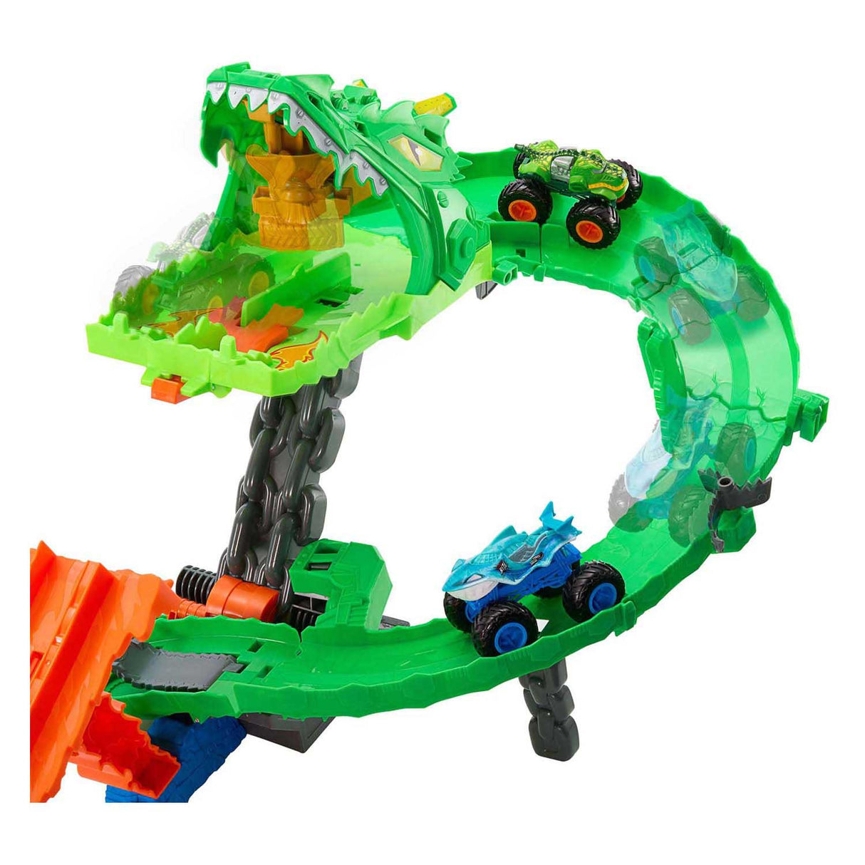 Hot wheels monster trucks haaien tegen dinos lanceerset