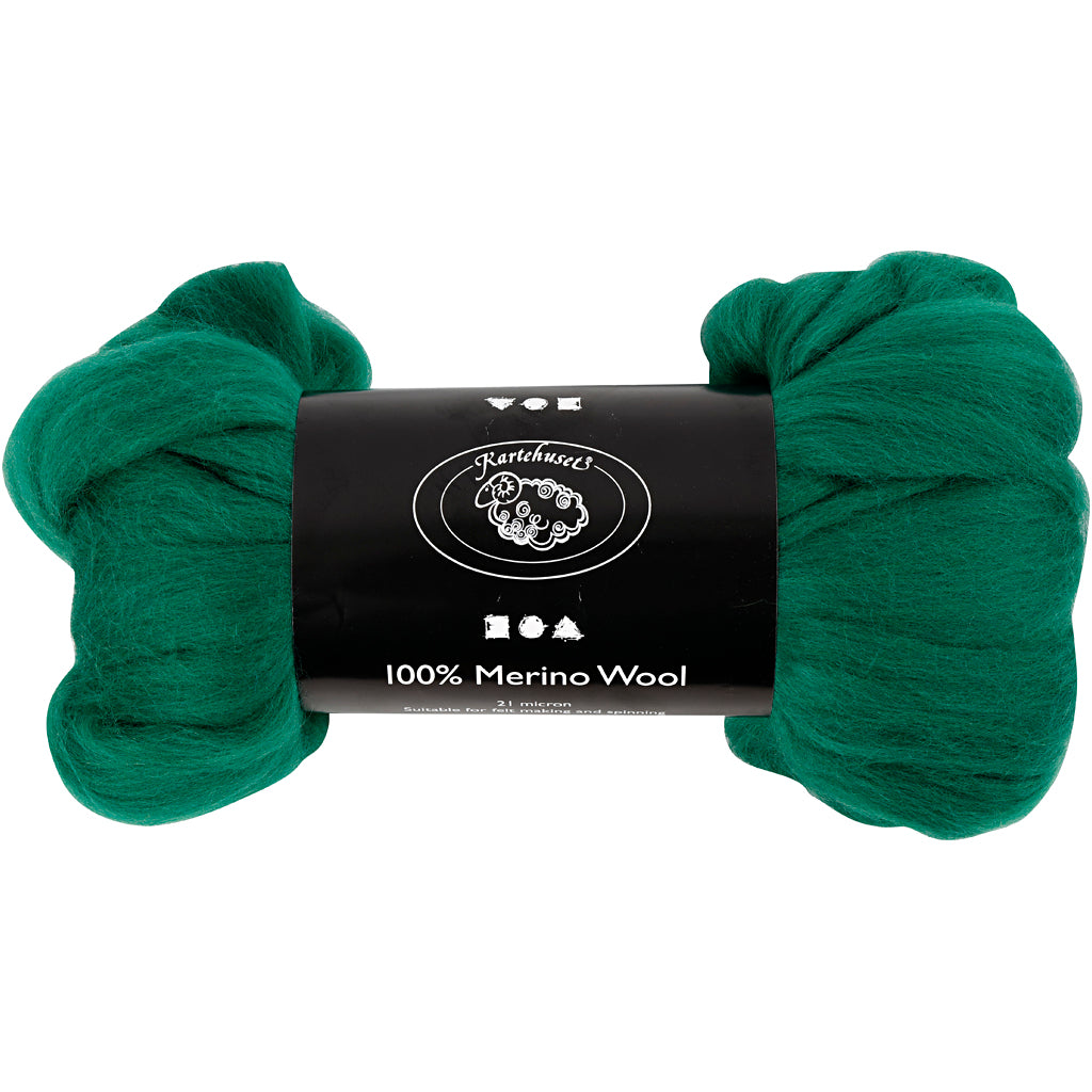 Creativ company merino wool, thickness 21 my, green, 100 gr 1 box
