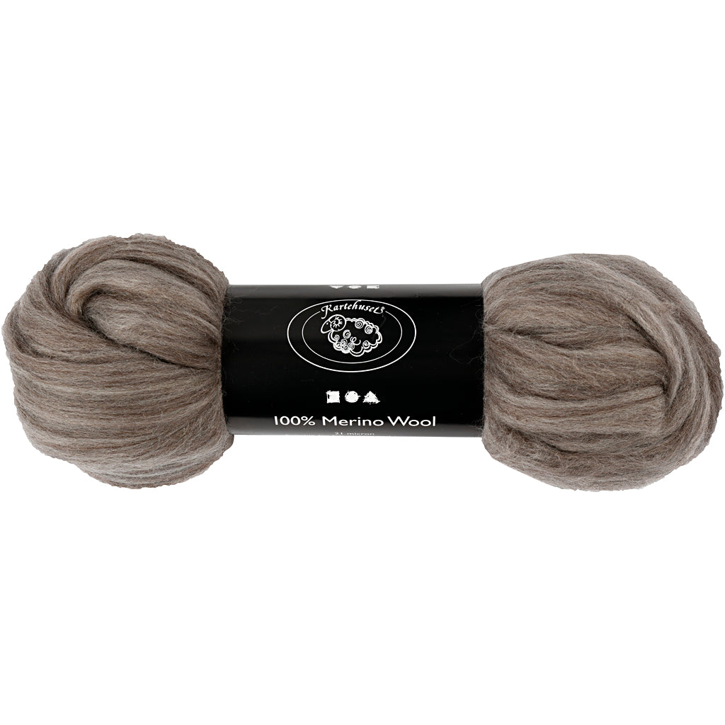Creativ company merino wool, thickness 21 my, natural gray, 100 gr 1 box