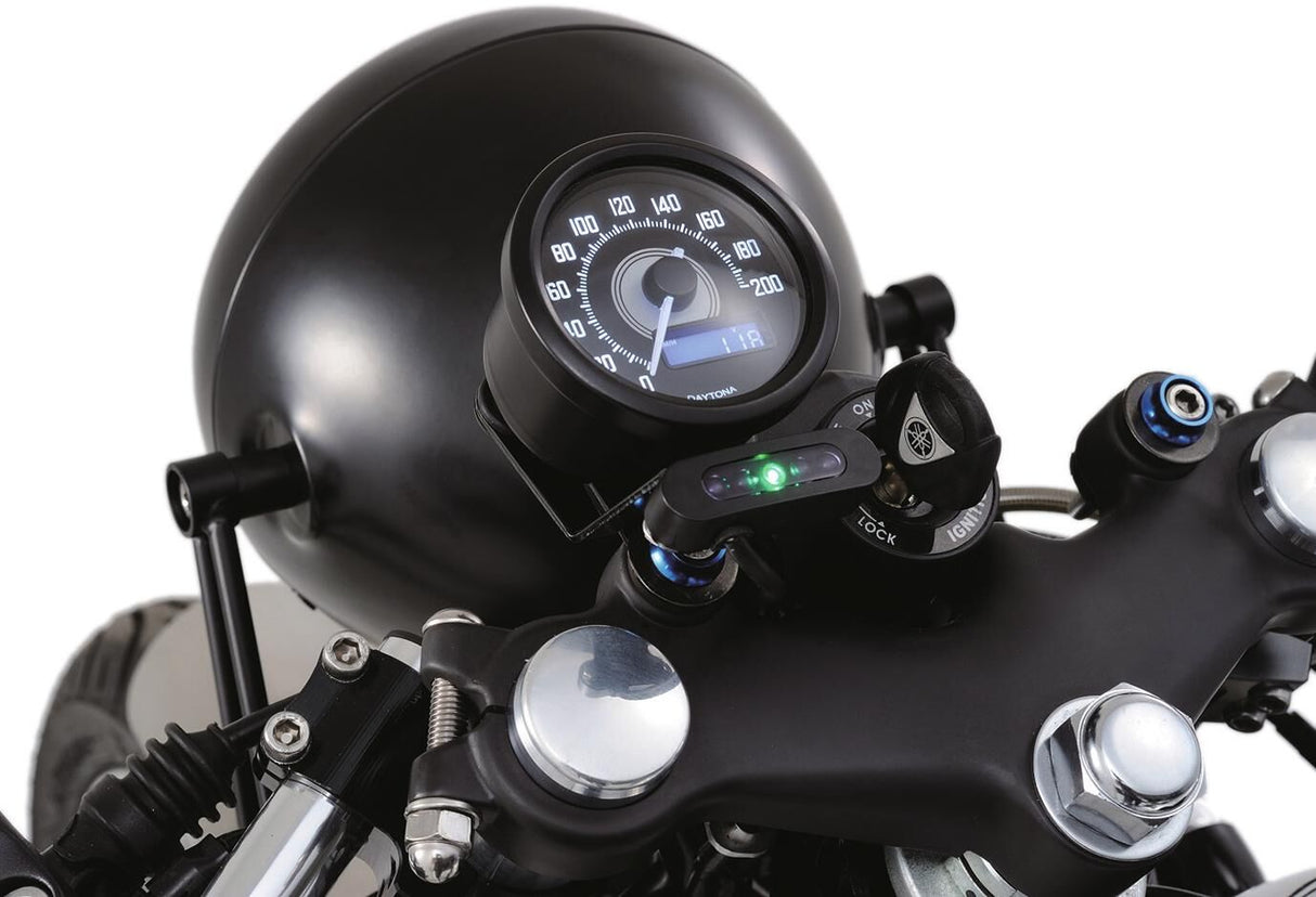 Daytona snelheidsmeter velona 60 dark . speedometer velona dark,s led-white 200km h