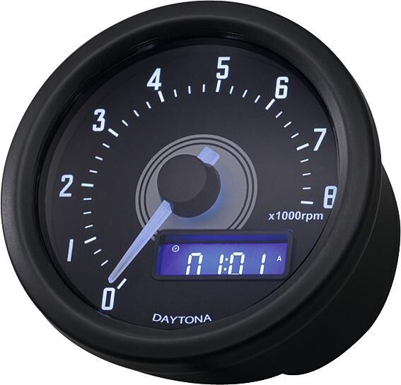 Daytona toerenteller velona 60 dark . speedometer velona dark,b led-white 8000u min