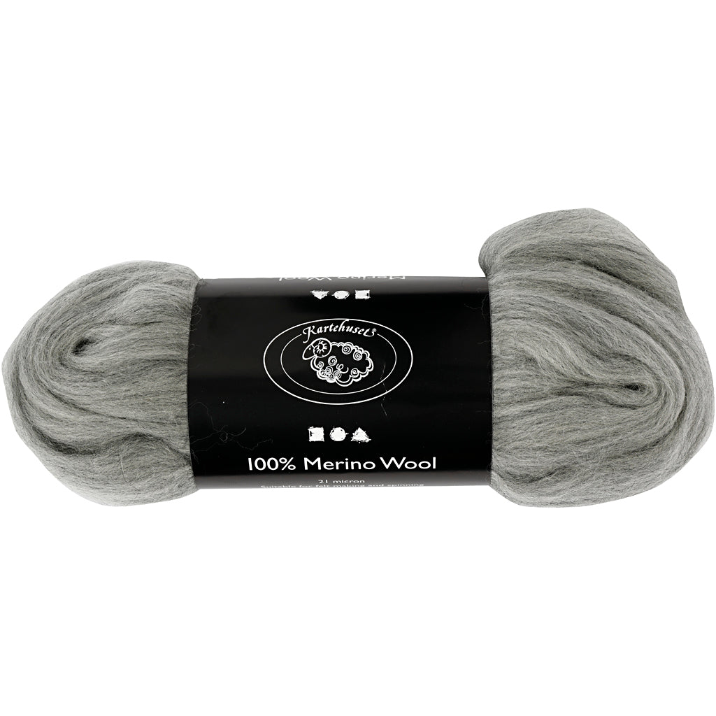 Creativ company merino wool, thickness 21 my, gray, 100 gr 1 box