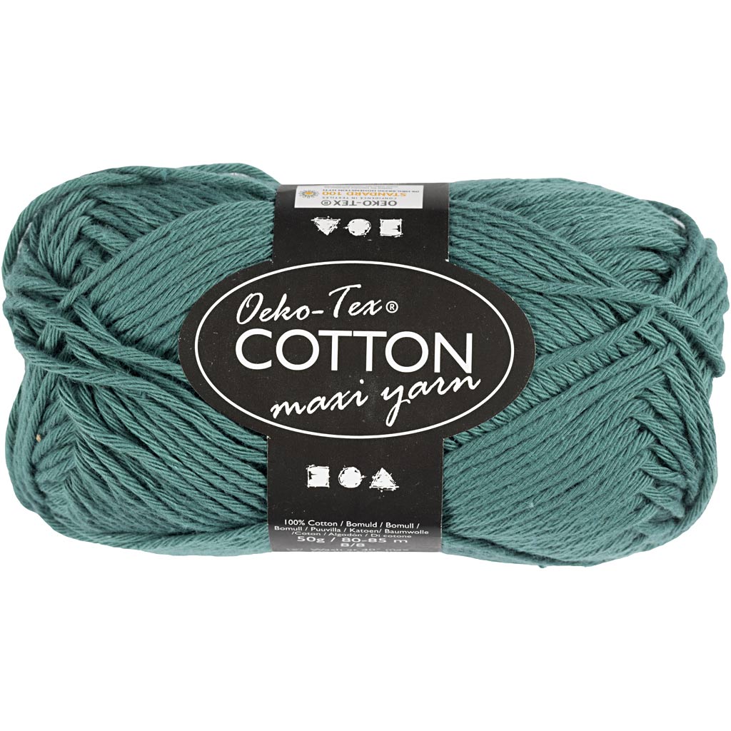 Creativ company cotton yarn, size 8 8, l: 80-85 m, petrol, 50 gr 1 ball