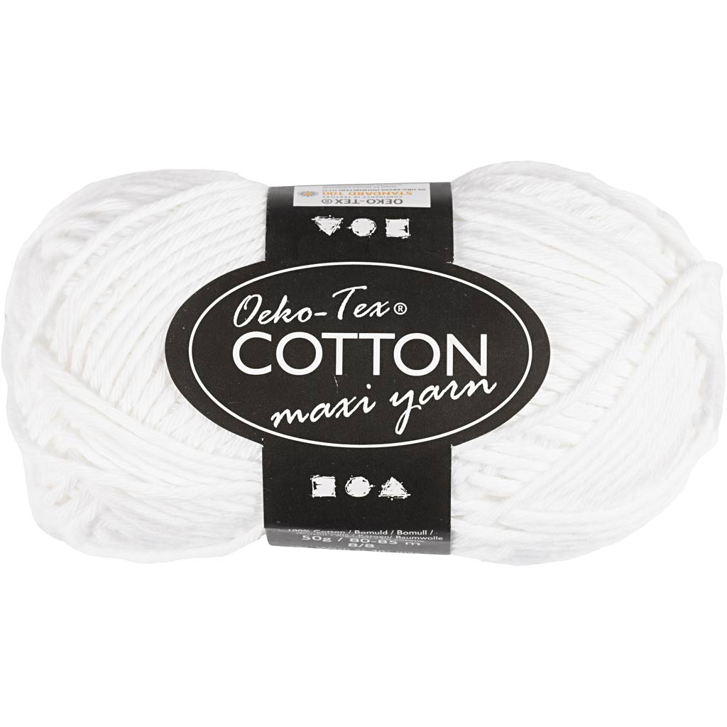 Creativ company cotton yarn, size 8 8, l: 80-85 m, white, 50 g 1 ball