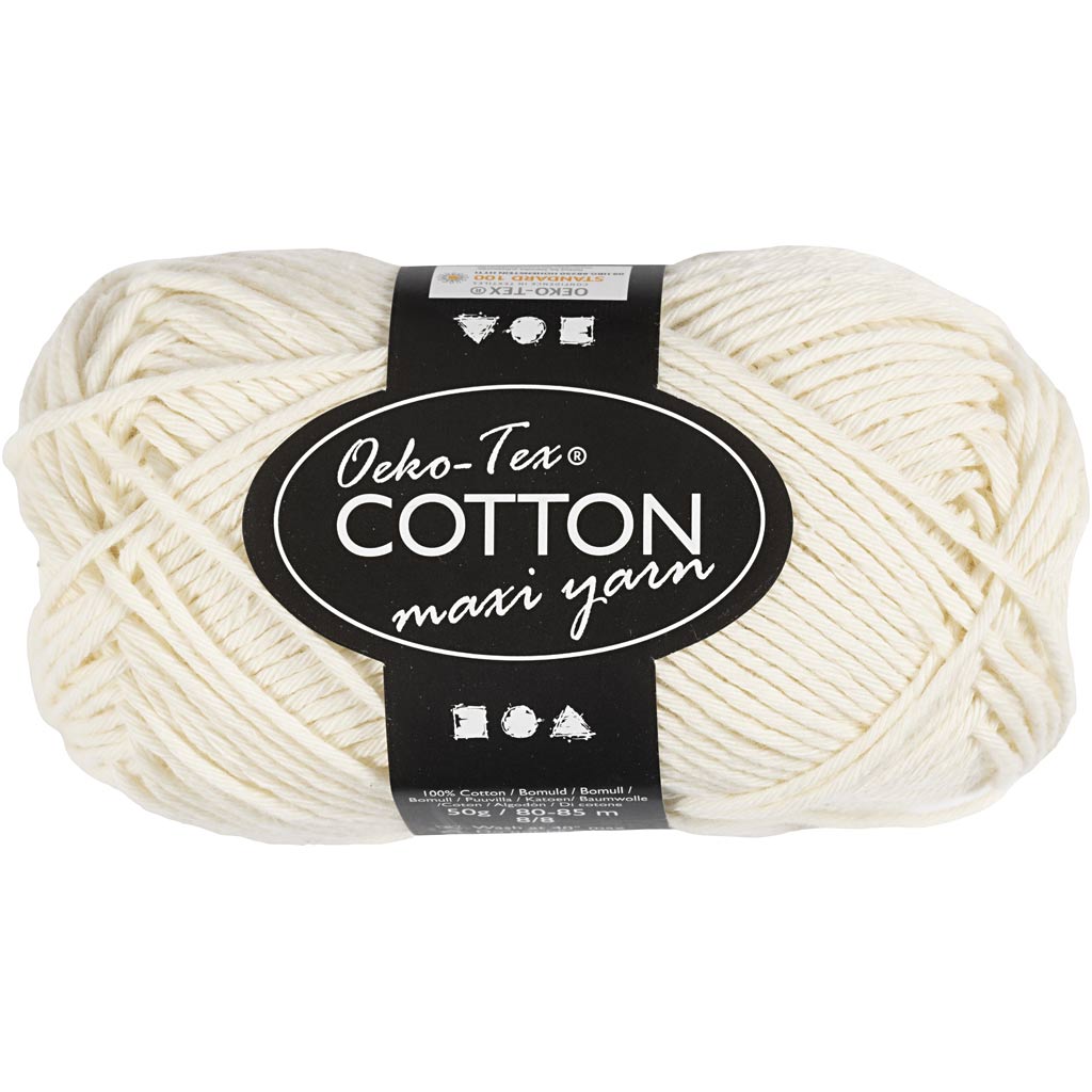Creativ company cotton yarn, size 8 8, l: 80-85 m, off-white, 50 g 1 ball