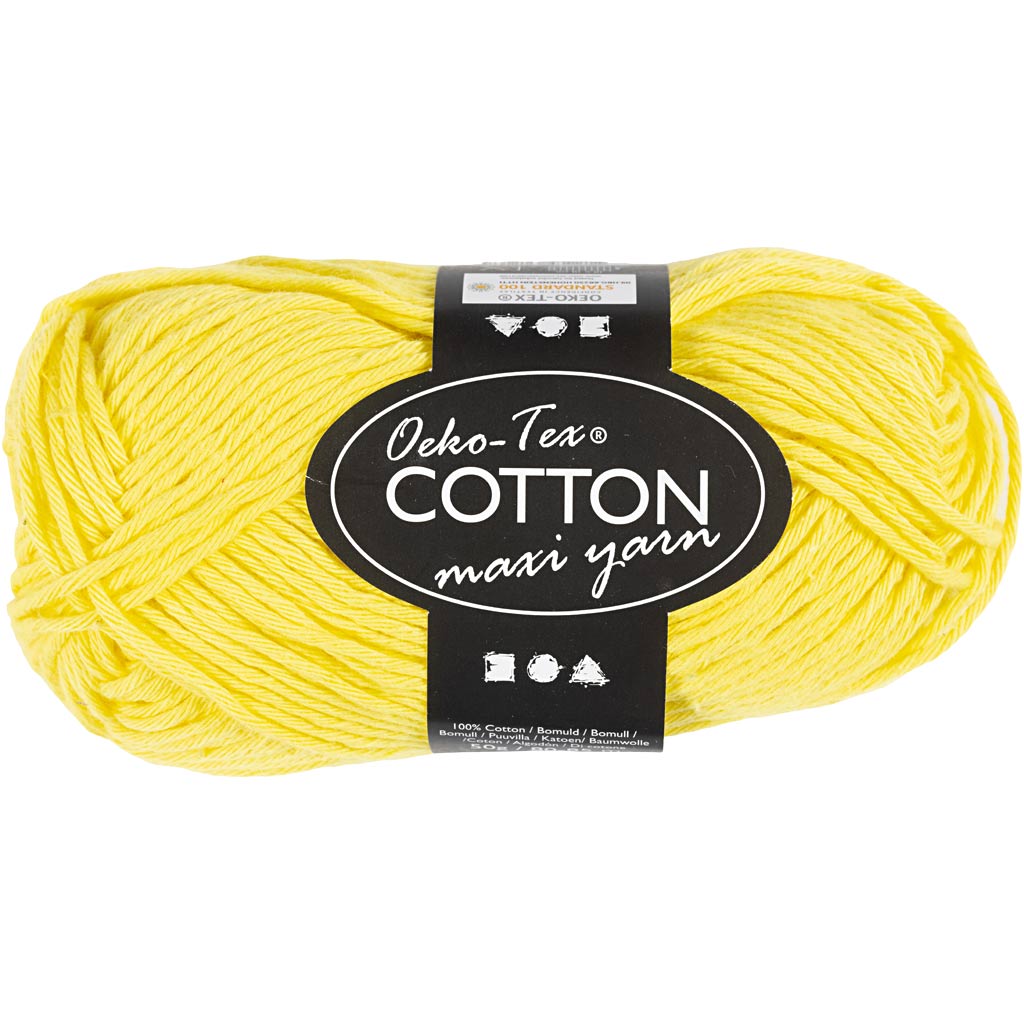 Creativ company cotton yarn, size 8 8, length 80-85 m, yellow, 50 g, 1 ball