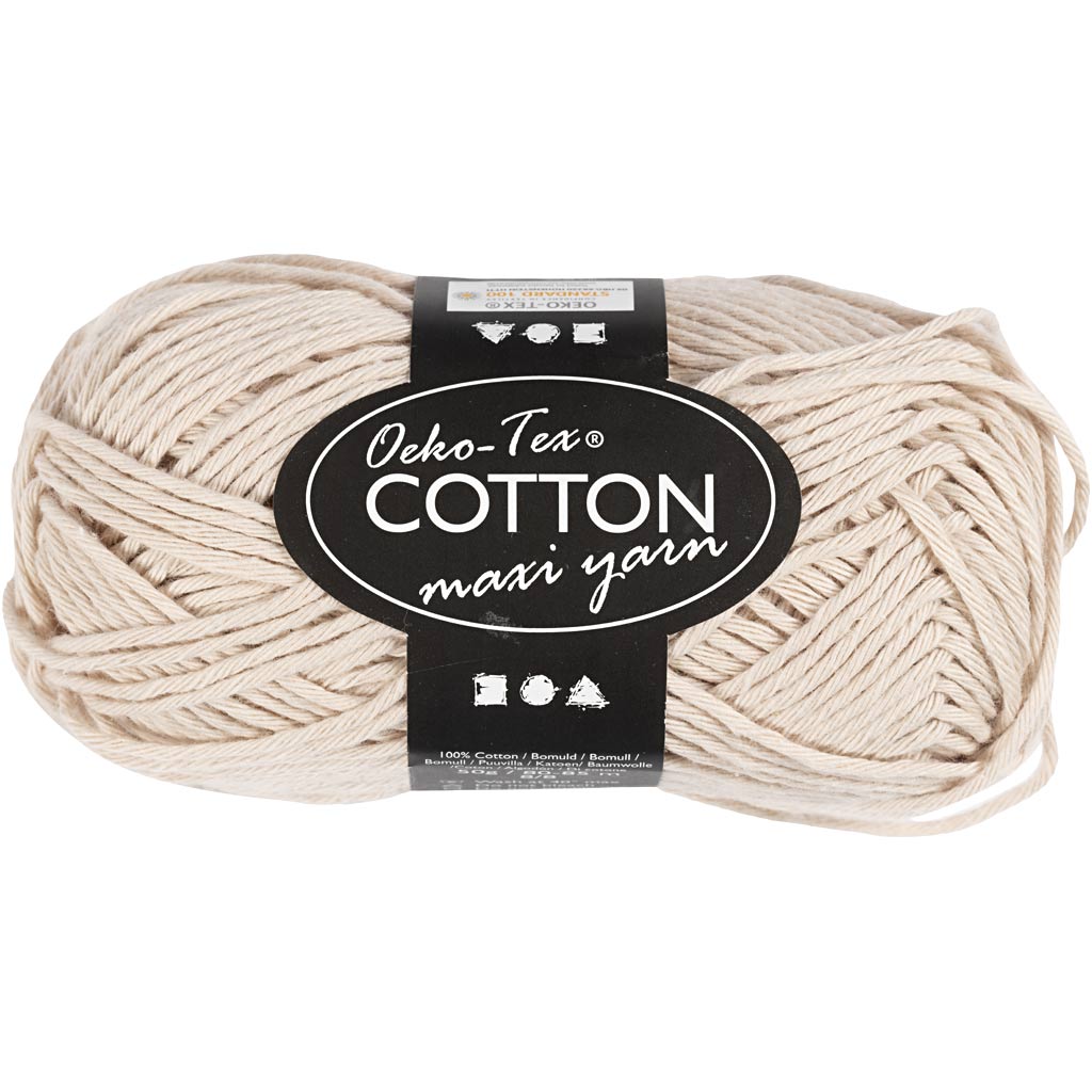 Creativ company cotton yarn, size 8 8, length 80-85 m, sand color, 50 g 1 ball
