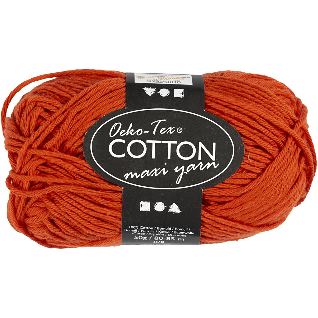 Creativ company cotton yarn, size 8 8, length 80-85 m, red, 50 g 1 ball