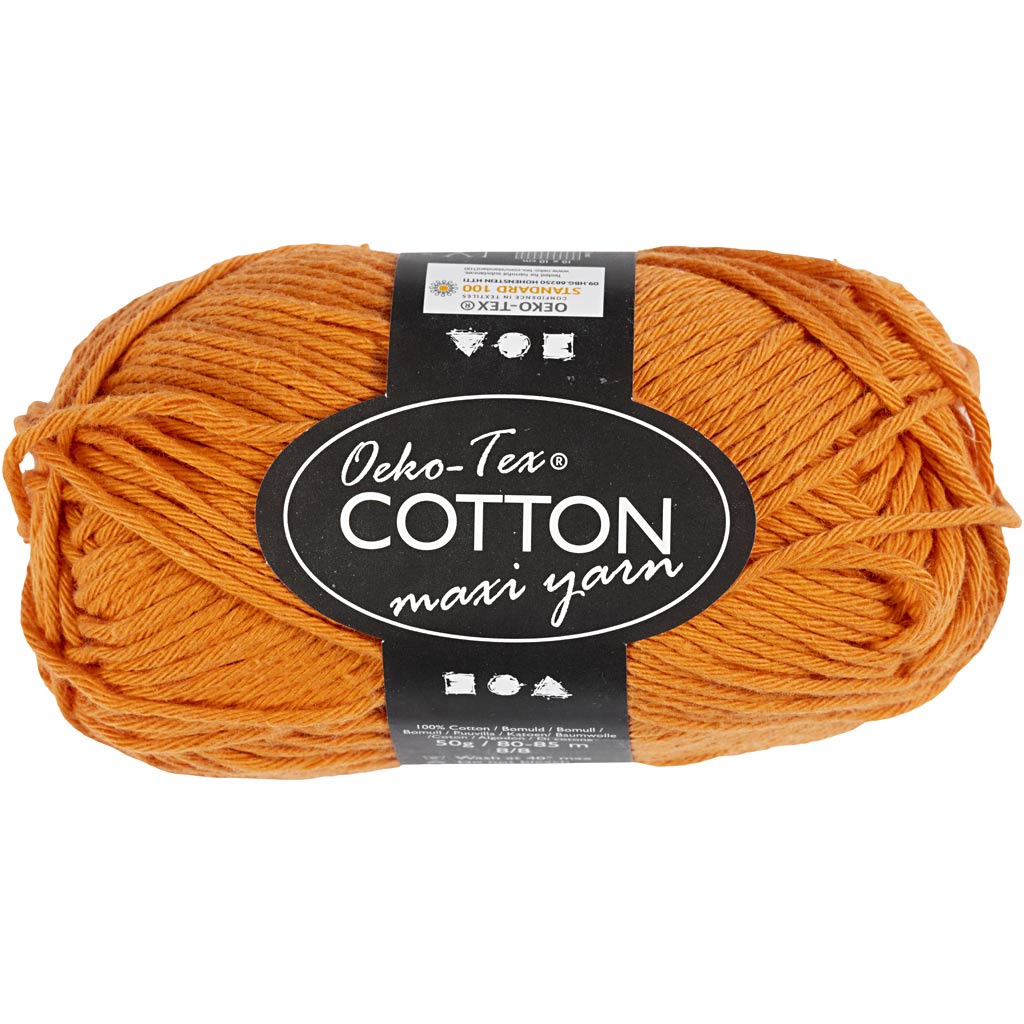 Creativ company cotton yarn, size 8 8, length 80-85 m, orange, 50 g 1 ball