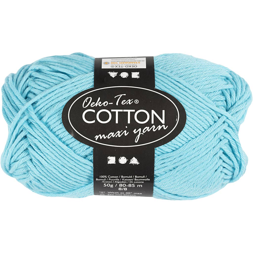 Creativ company cotton yarn, size 8 8, l: 80-85 m, turquoise, 50 g 1 ball