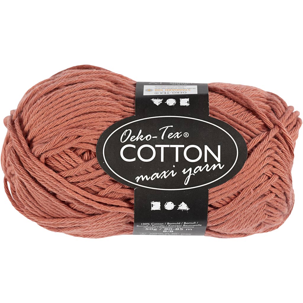 Creativ company cotton yarn, size 8 8, l: 80-85 m, terracotta, 50 g 1 ball