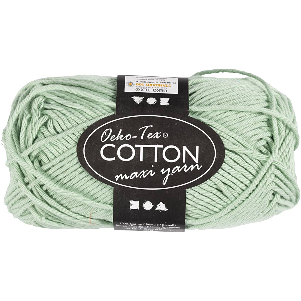 Creativ company cotton yarn, size 8 8, l: 80-85 m, mint green, 50 g 1 ball