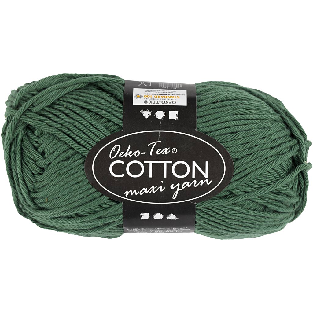 Creativ company cotton yarn, size 8 8, length 80-85 m, dark green, 50 g, 1 ball