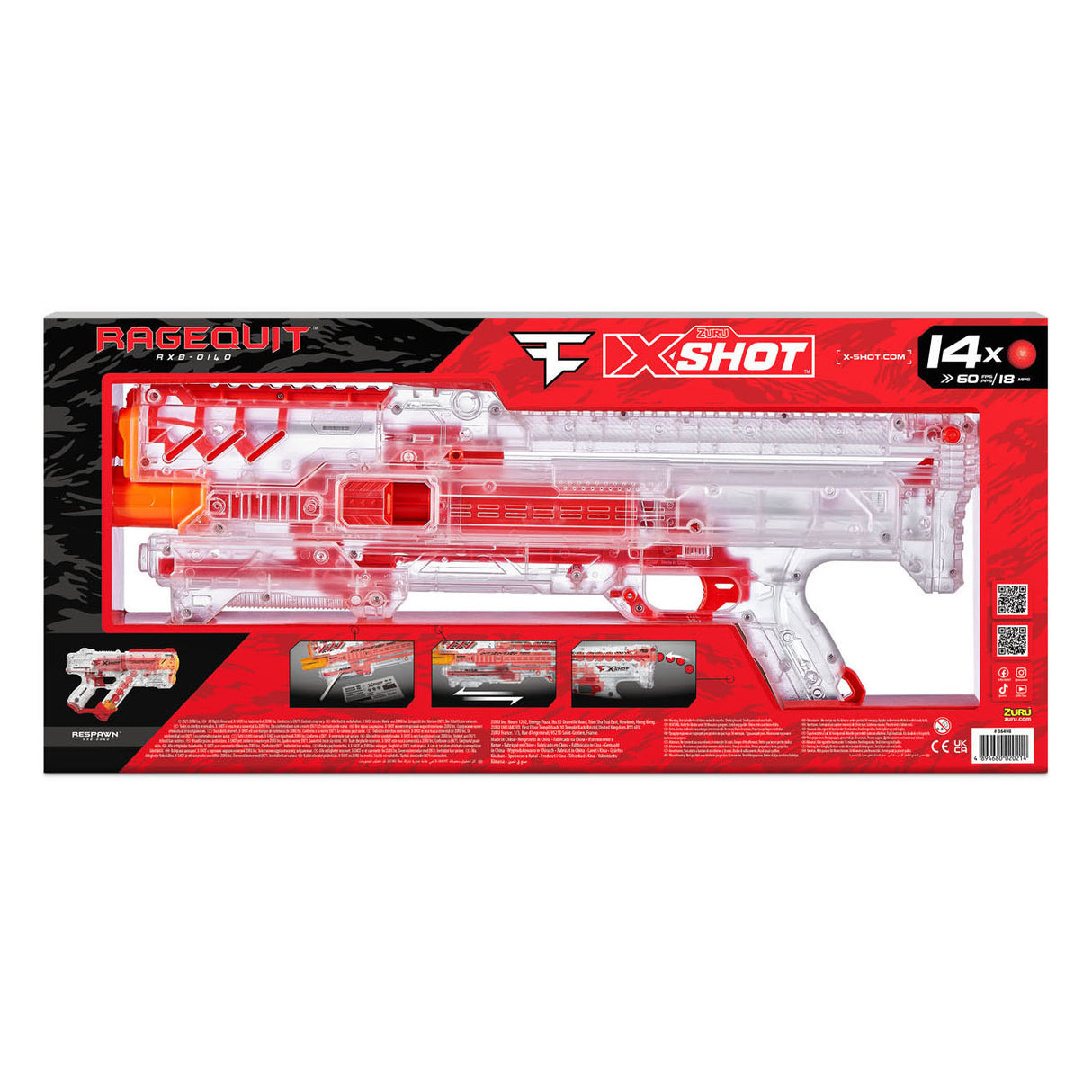 Zuru X-Shot Chaos Faze Rogequit mat 24 Dartballs