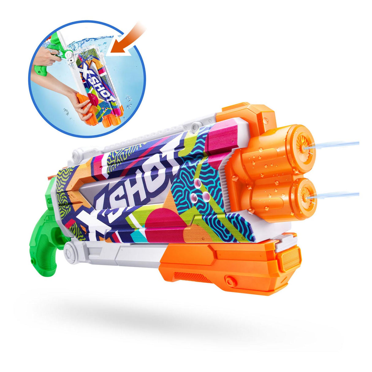 Zuru X-Shot Water Gun Fast Fill Skins Pump Action, 500 ml