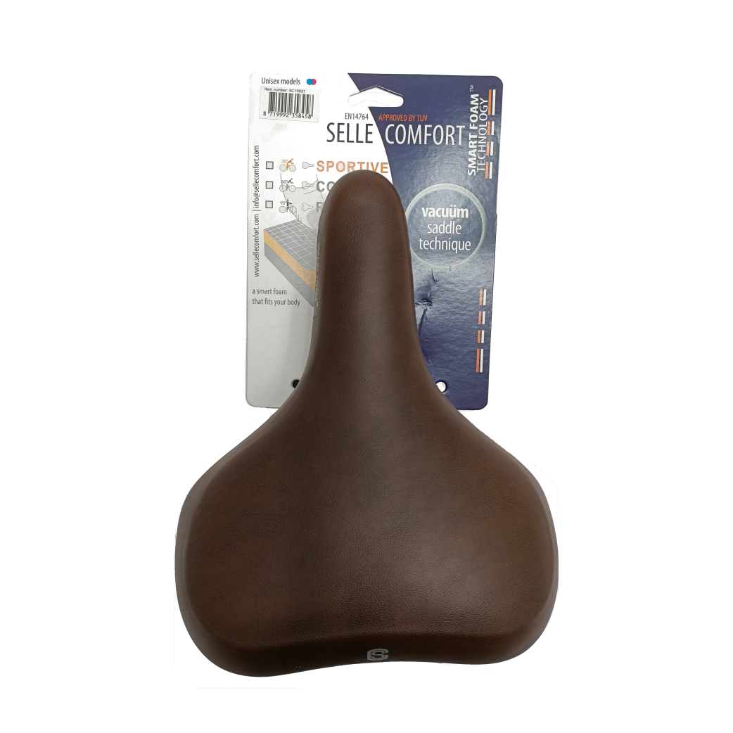 Selle Comfort Saddle Pure avec la technologie de mousse intelligente. brun, sans nœud coulant