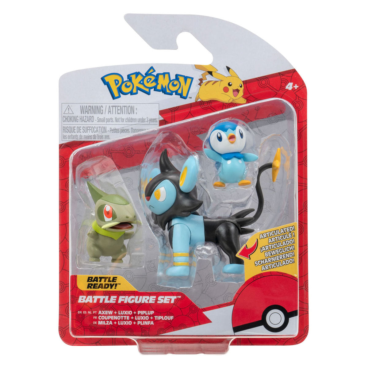 Boti Battle Figur Play Set Axew, Luxio, Piplup
