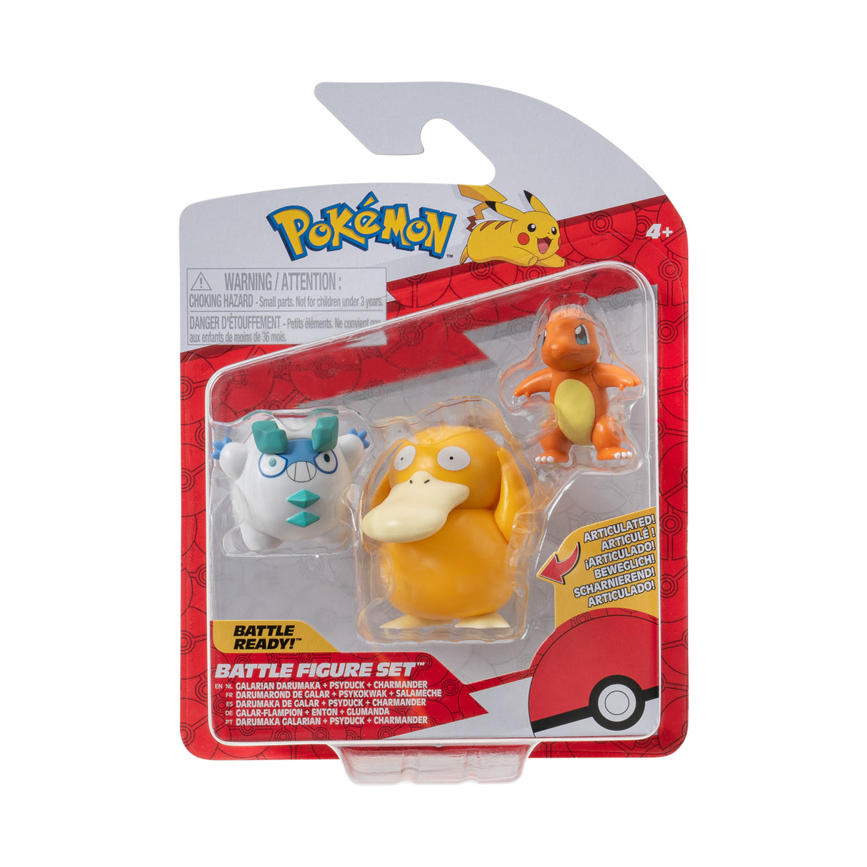 Boti Batte Figur Set Charmander, Galaran, Darumaka, 3.
