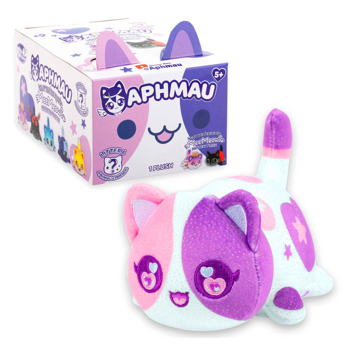 Boti aphmau friends 6 peluche sorpresa meemeows, 15cm