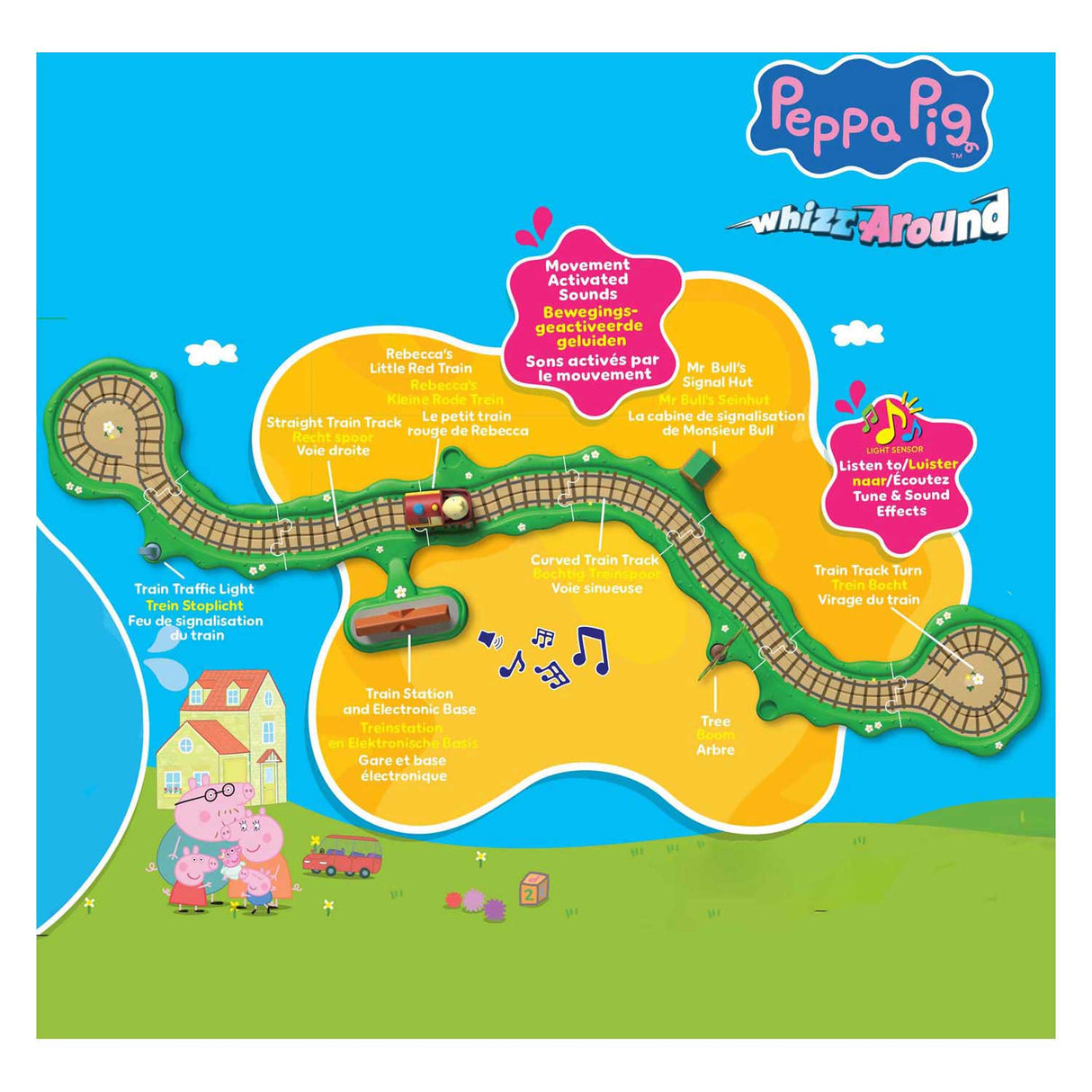 Peppa whizz around clickety clack train set