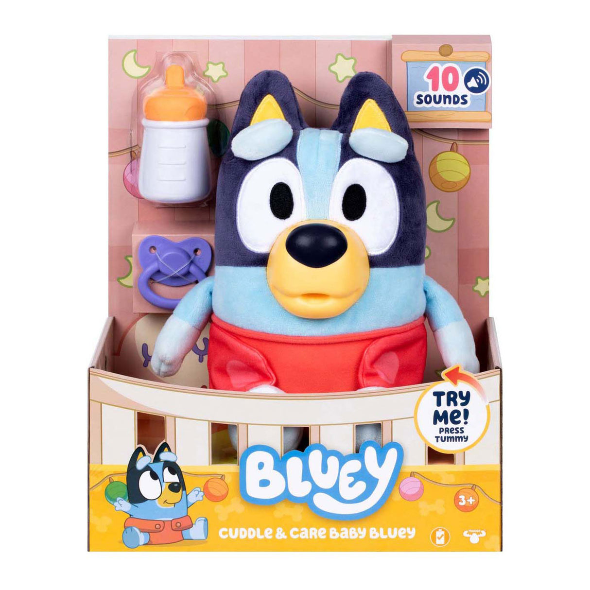 Bluey plush interactive cuddle and care baby