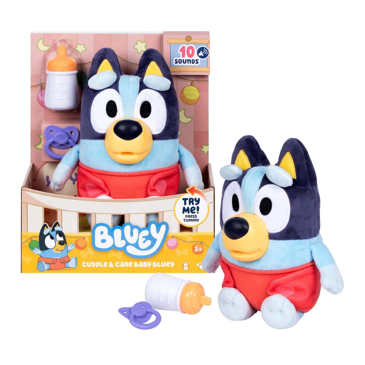 Bluey plush interactive cuddle and care baby
